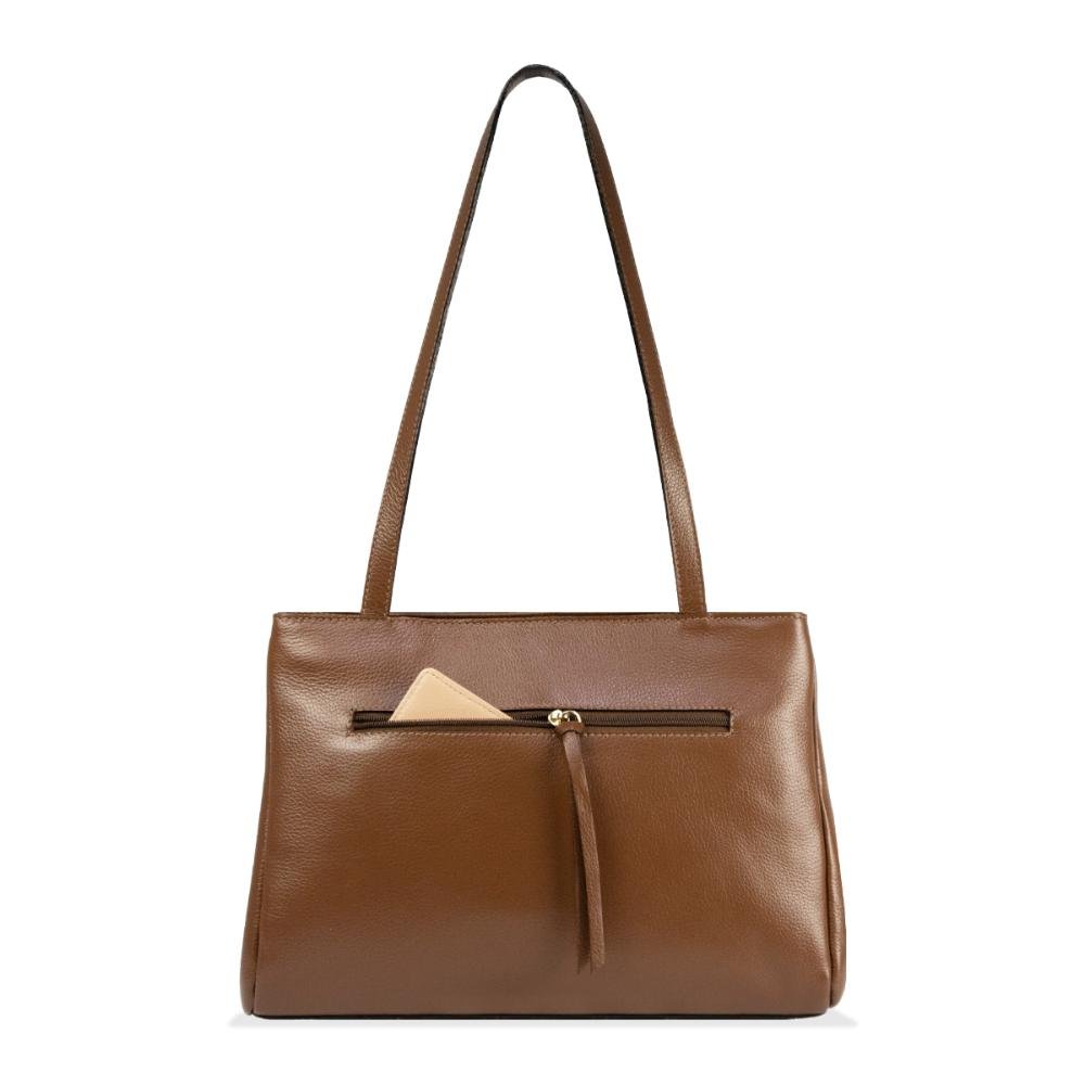 Bolsa Tote Feminina em Couro Kate Le Postiche Marrom 3