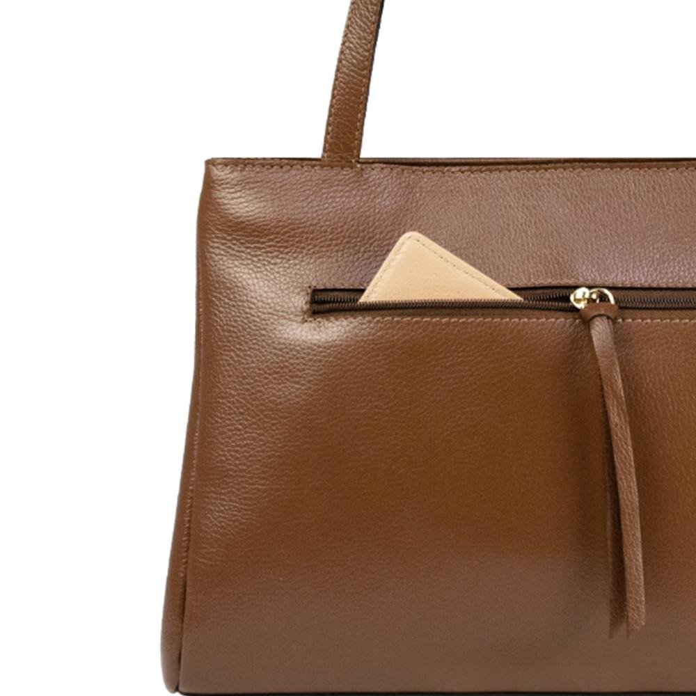 Bolsa Tote Feminina em Couro Kate Le Postiche Marrom 4