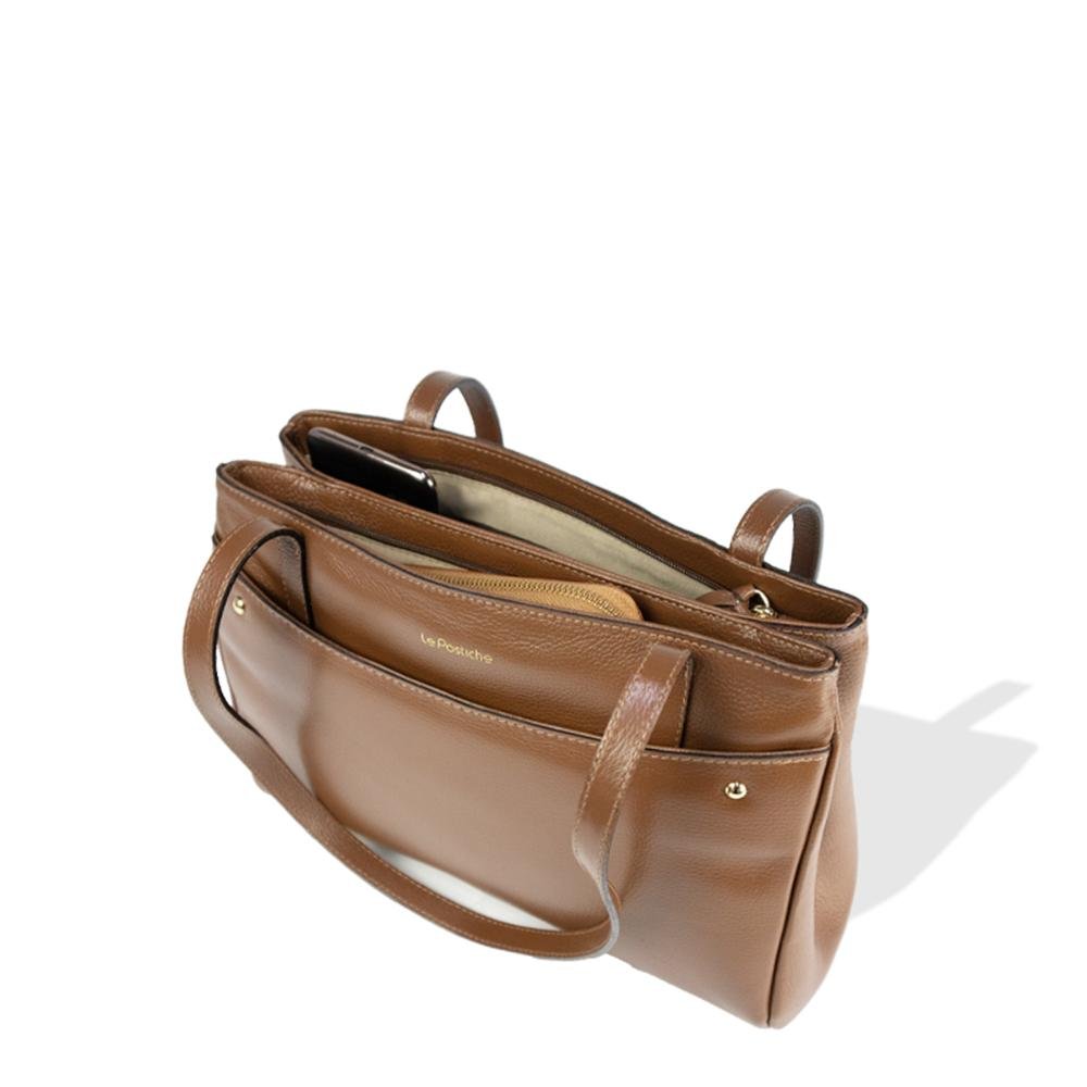 Bolsa Tote Feminina em Couro Kate Le Postiche Marrom 5