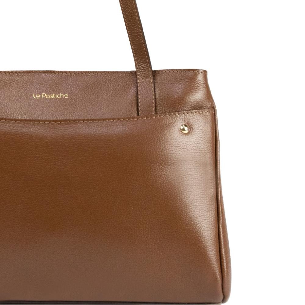 Bolsa Tote Feminina em Couro Kate Le Postiche Marrom 6