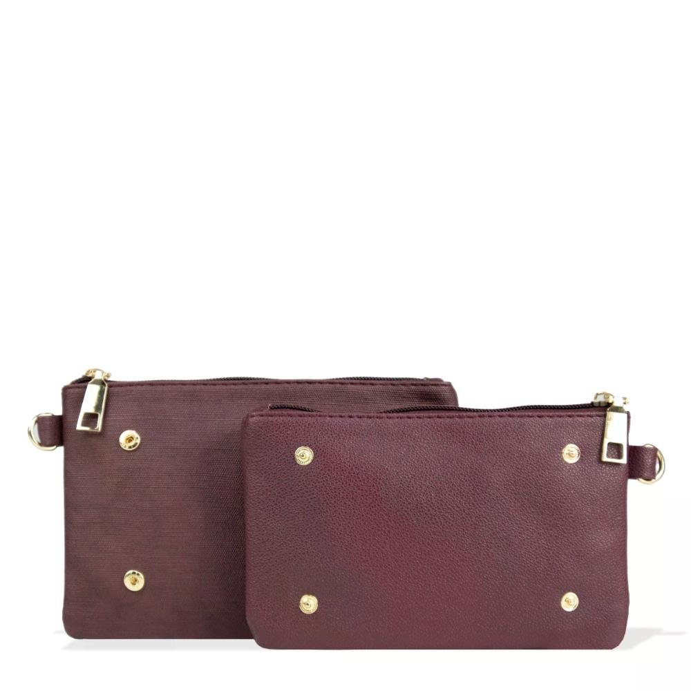 Bolsa Feminina Transversal Dupla Gash Vinho 6