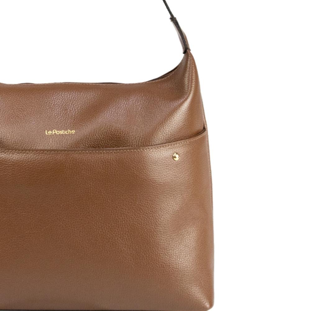 Bolsa de Ombro Feminina em Couro Kate Le Postiche Marrom 3