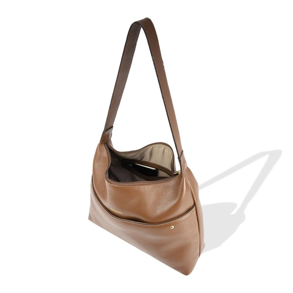 Bolsa de Ombro Feminina em Couro Kate Le Postiche Marrom 4