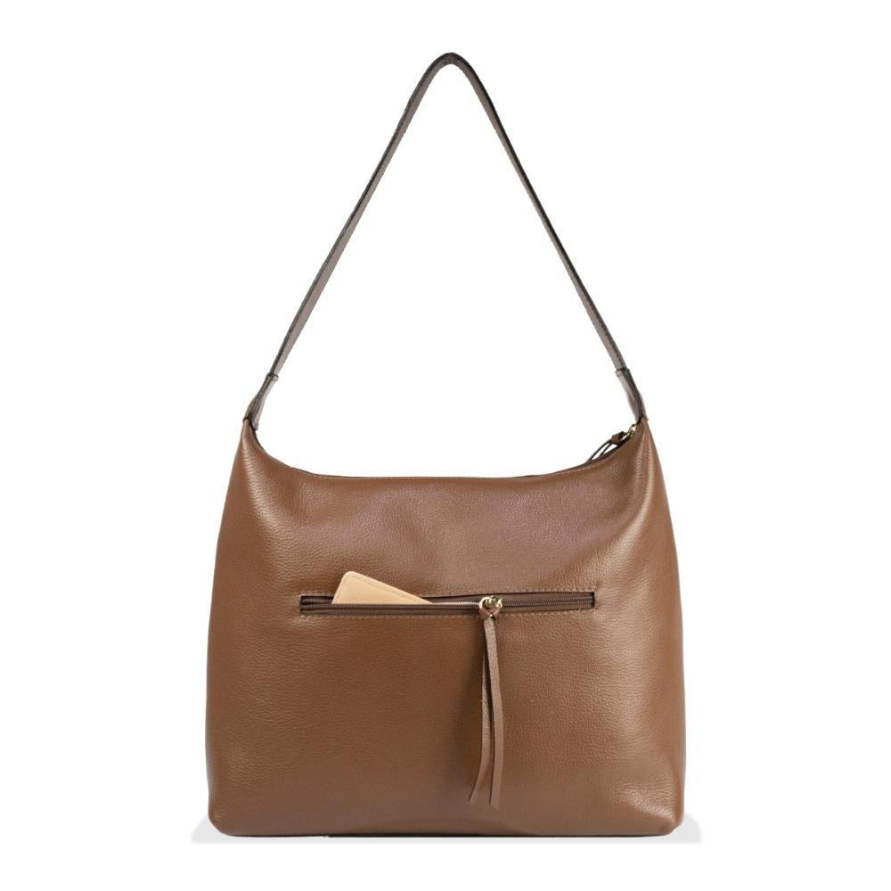 Bolsa de Ombro Feminina em Couro Kate Le Postiche Marrom 5