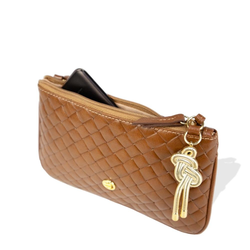 Bolsa Crossbody Feminina em Couro com Chaveiro Le Postiche Marrom 4
