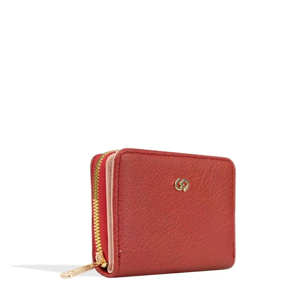 Carteira Feminina Compacta com Zíper Duo Color Gash Vermelho 2