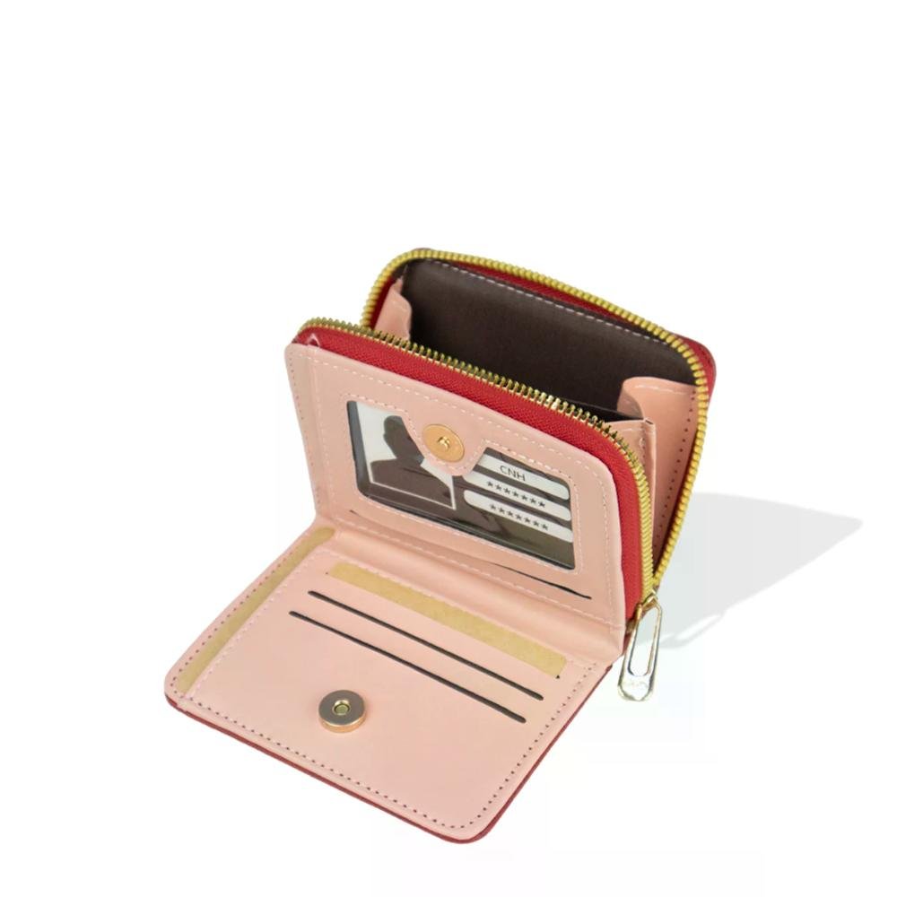 Carteira Feminina Compacta com Zíper Duo Color Gash Vermelho 4