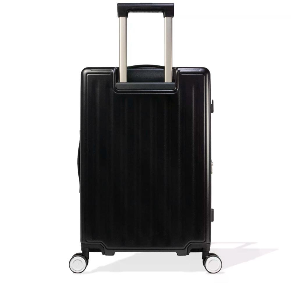 Mala de Viagem Grande 32kg Rígida Rodas Giro 360° Preto 2