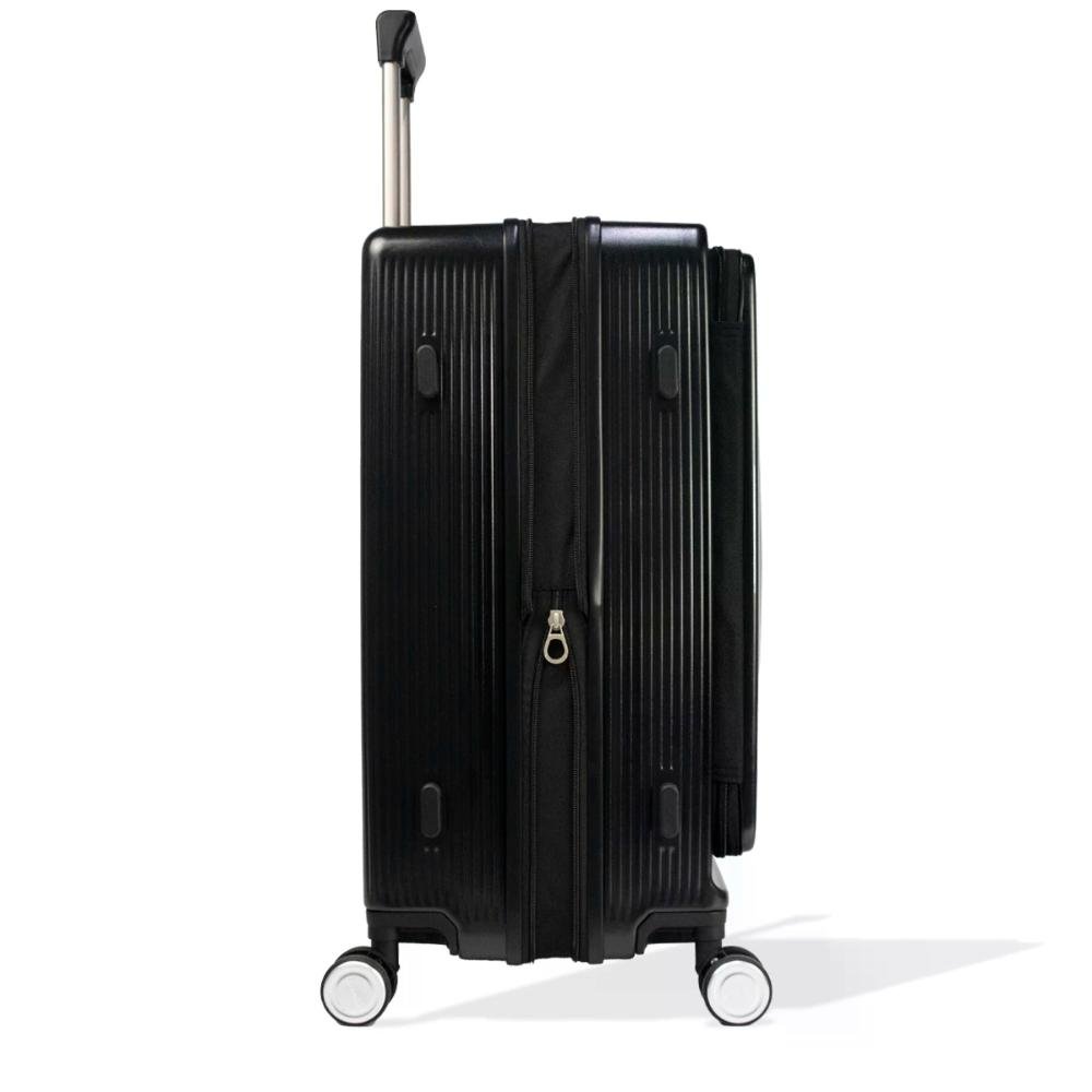Mala de Viagem Grande 32kg Rígida Rodas Giro 360° Preto 3