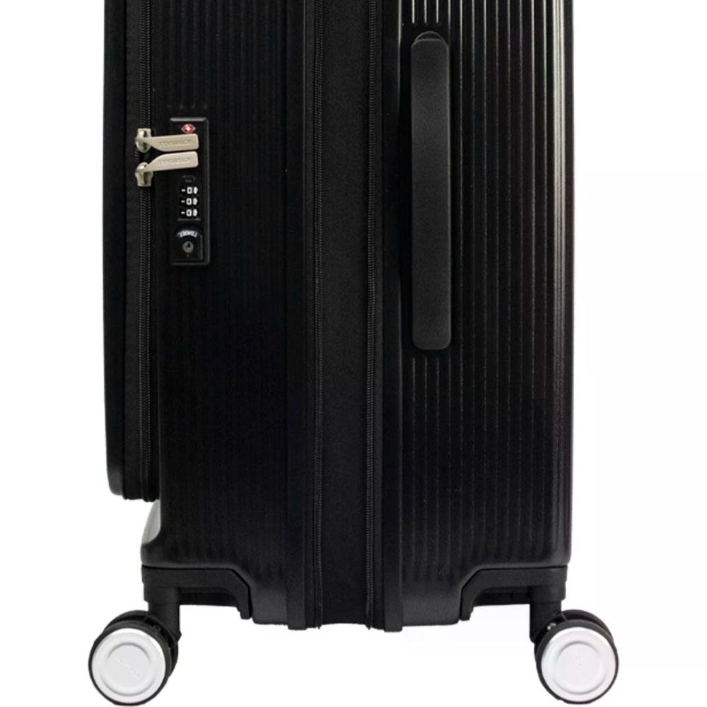 Mala de Viagem Grande 32kg Rígida Rodas Giro 360° Preto 7