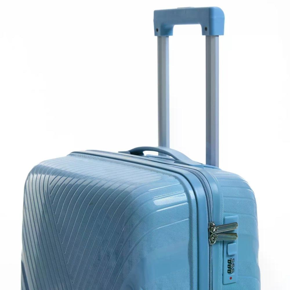 Mala Grande 32kg Polipropileno com Rodas Giro 360º Safe Voxx Stradda Azul Claro 11