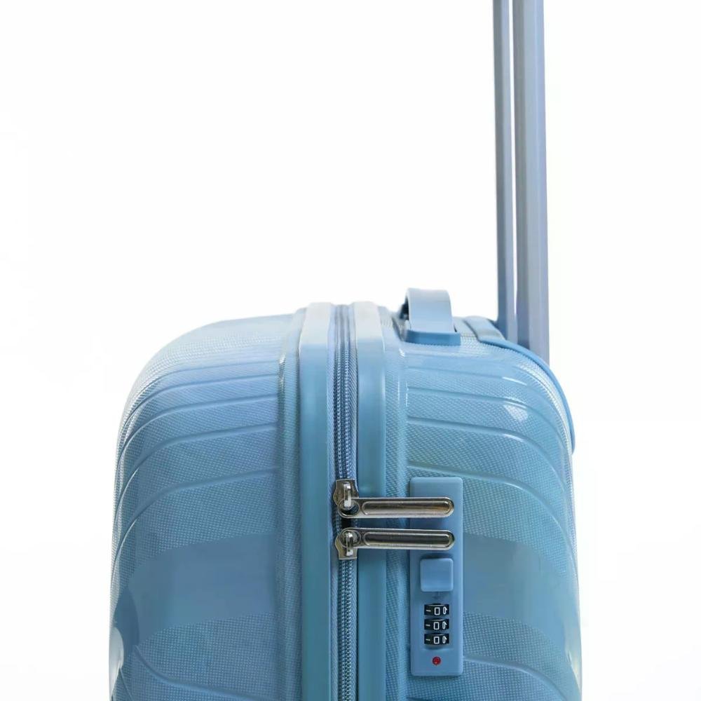 Mala Grande 32kg Polipropileno com Rodas Giro 360º Safe Voxx Stradda Azul Claro 12