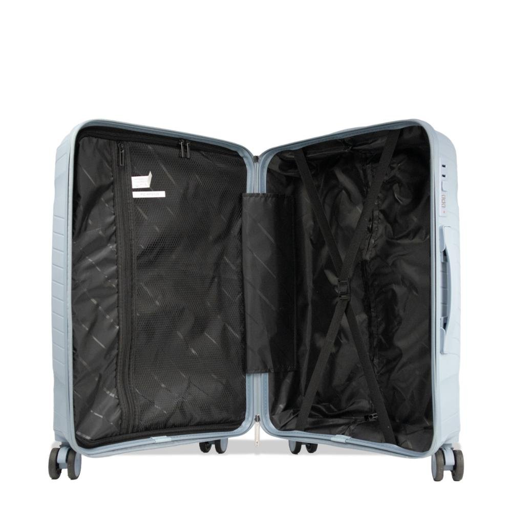 Mala Média 23kg Polipropileno Rodas Giro 360º Safe Voxx Stradda Azul Claro 5