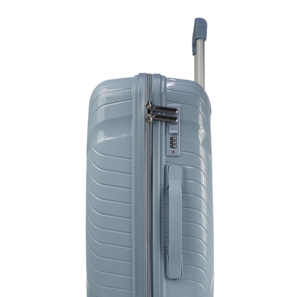 Mala Média 23kg Polipropileno Rodas Giro 360º Safe Voxx Stradda Azul Claro 7