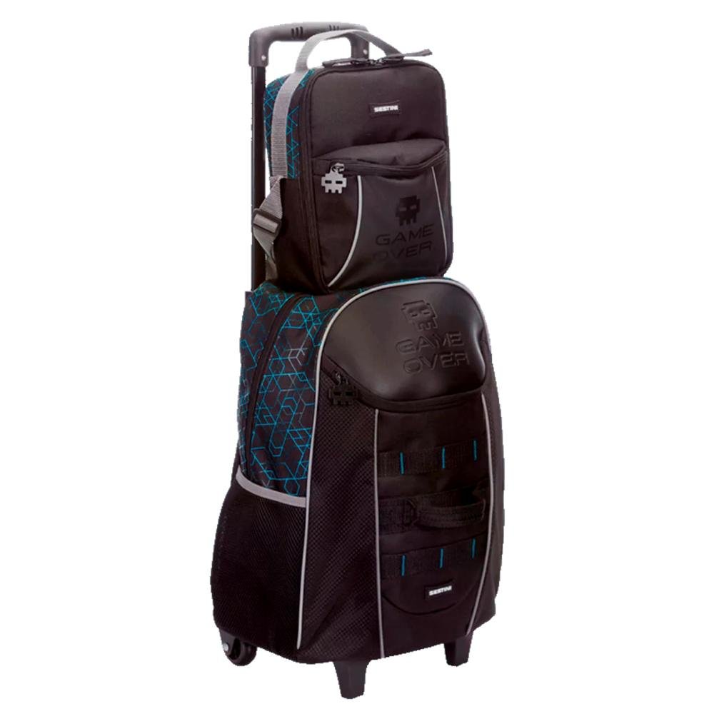 Mochila de Rodinha Juvenil Game Over Sestini Preto 5