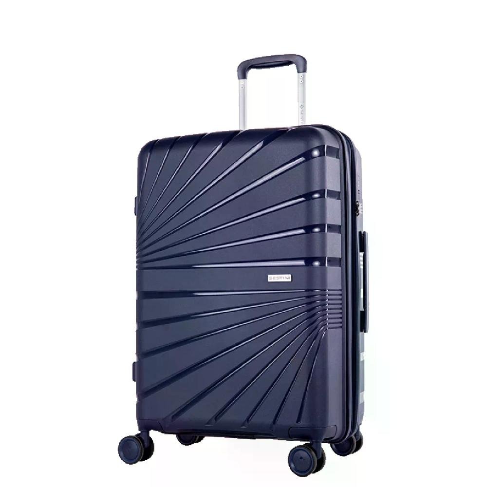 Mala Média 23kg Rodas 360° Polipropileno Supreme Sestini Azul Marinho 3