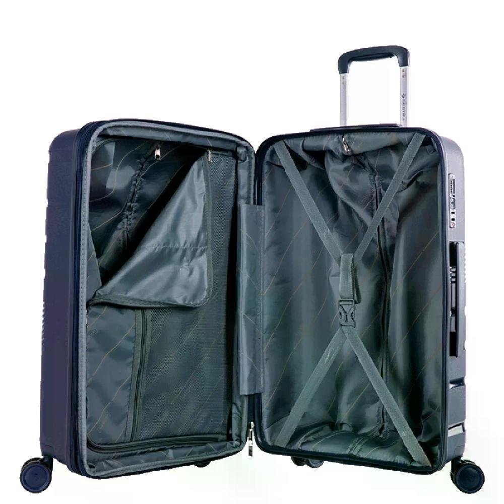 Mala Média 23kg Rodas 360° Polipropileno Supreme Sestini Azul Marinho 5