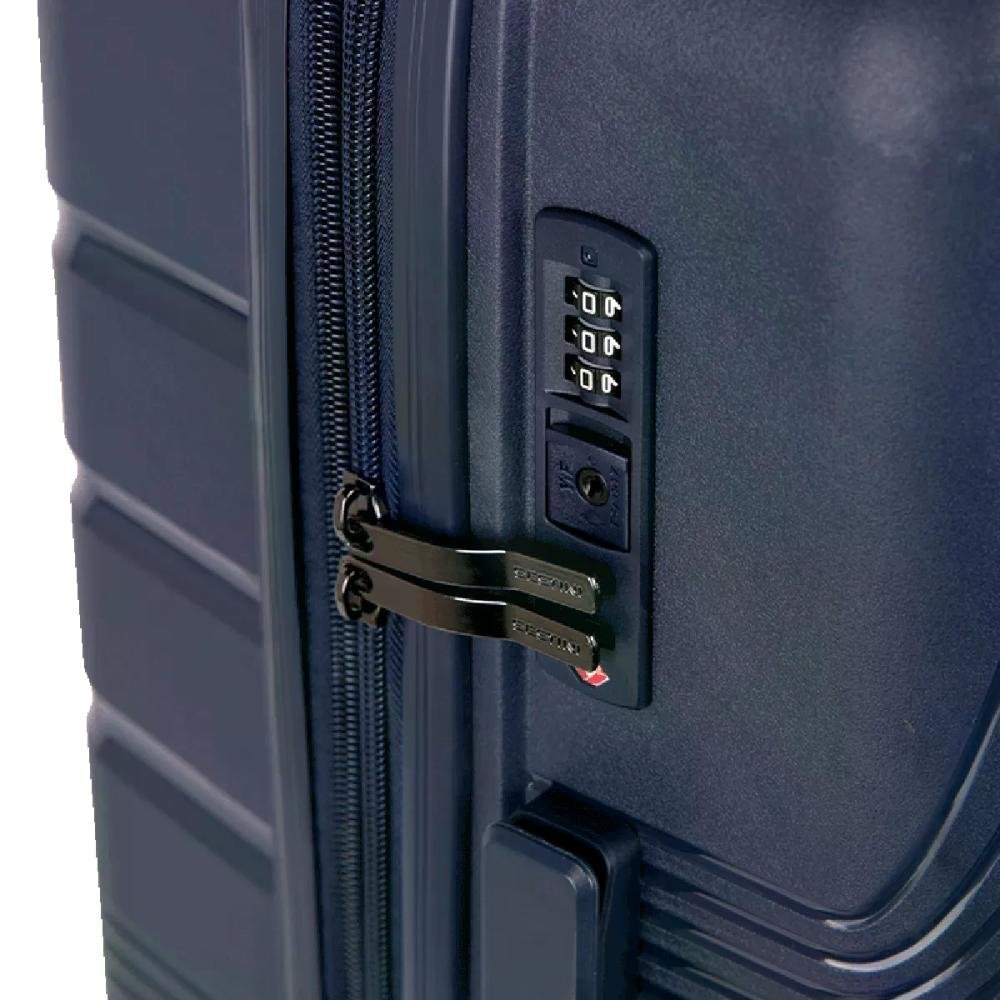 Mala Média 23kg Rodas 360° Polipropileno Supreme Sestini Azul Marinho 6