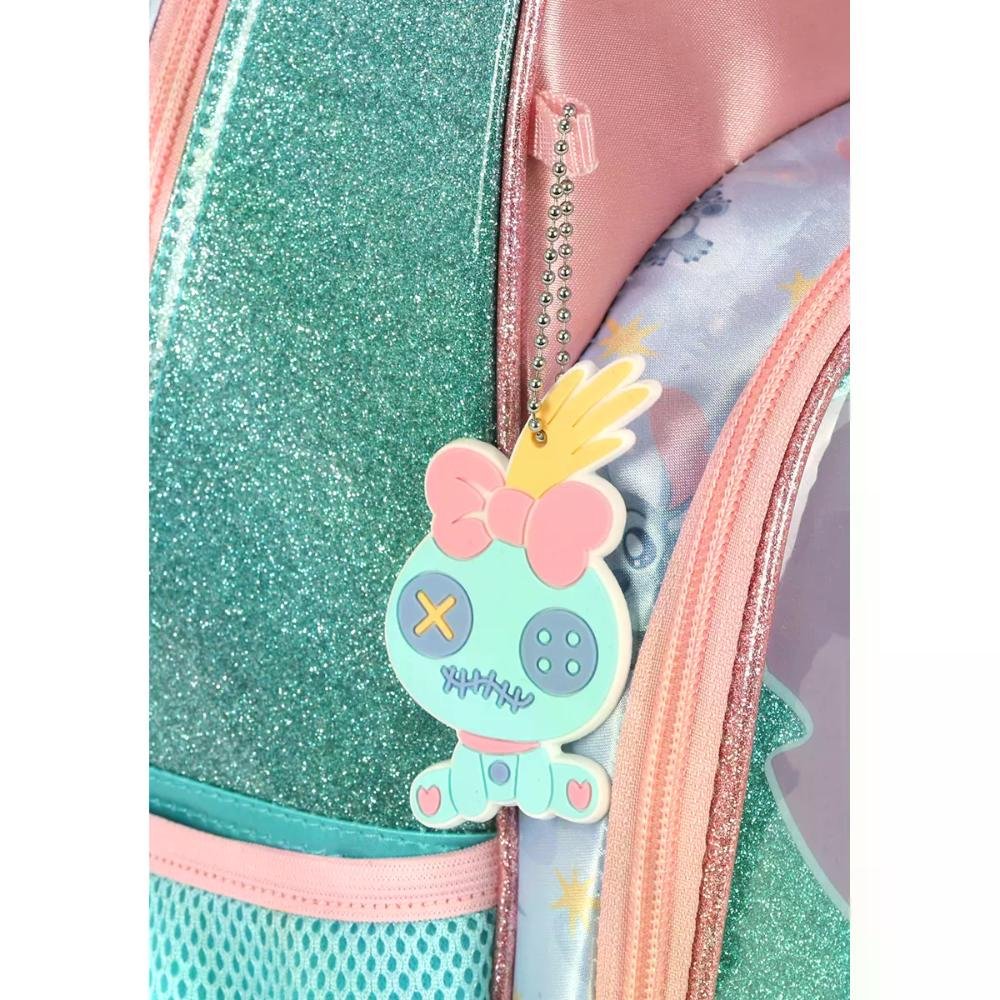 Mochila de Rodinha Escolar Infantil Stitch Cetim Up4you Turquesa 5