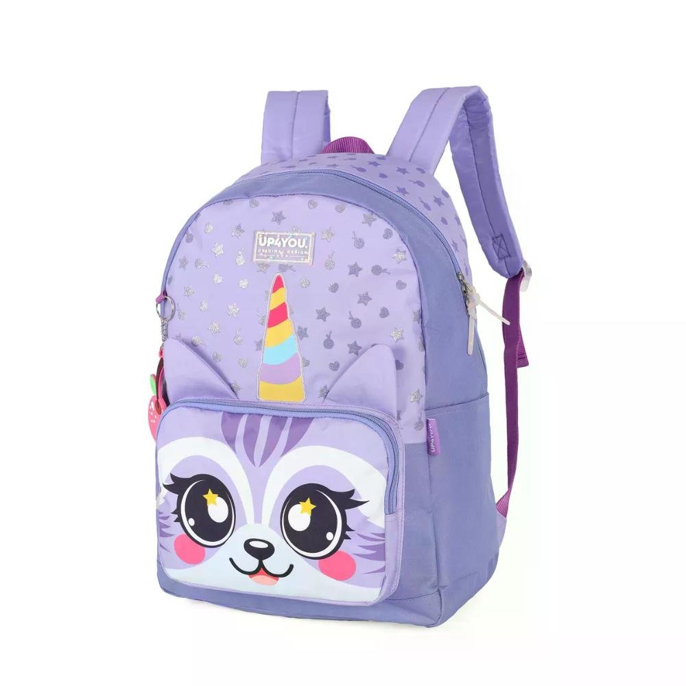 Mochila Escolar Juvenil Bichos Fofos Up4you Roxo 4