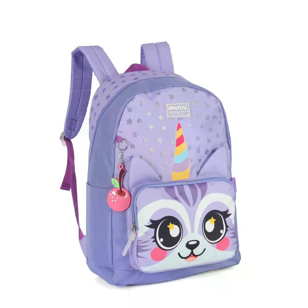 Mochila Escolar Juvenil Bichos Fofos Up4you Roxo 5