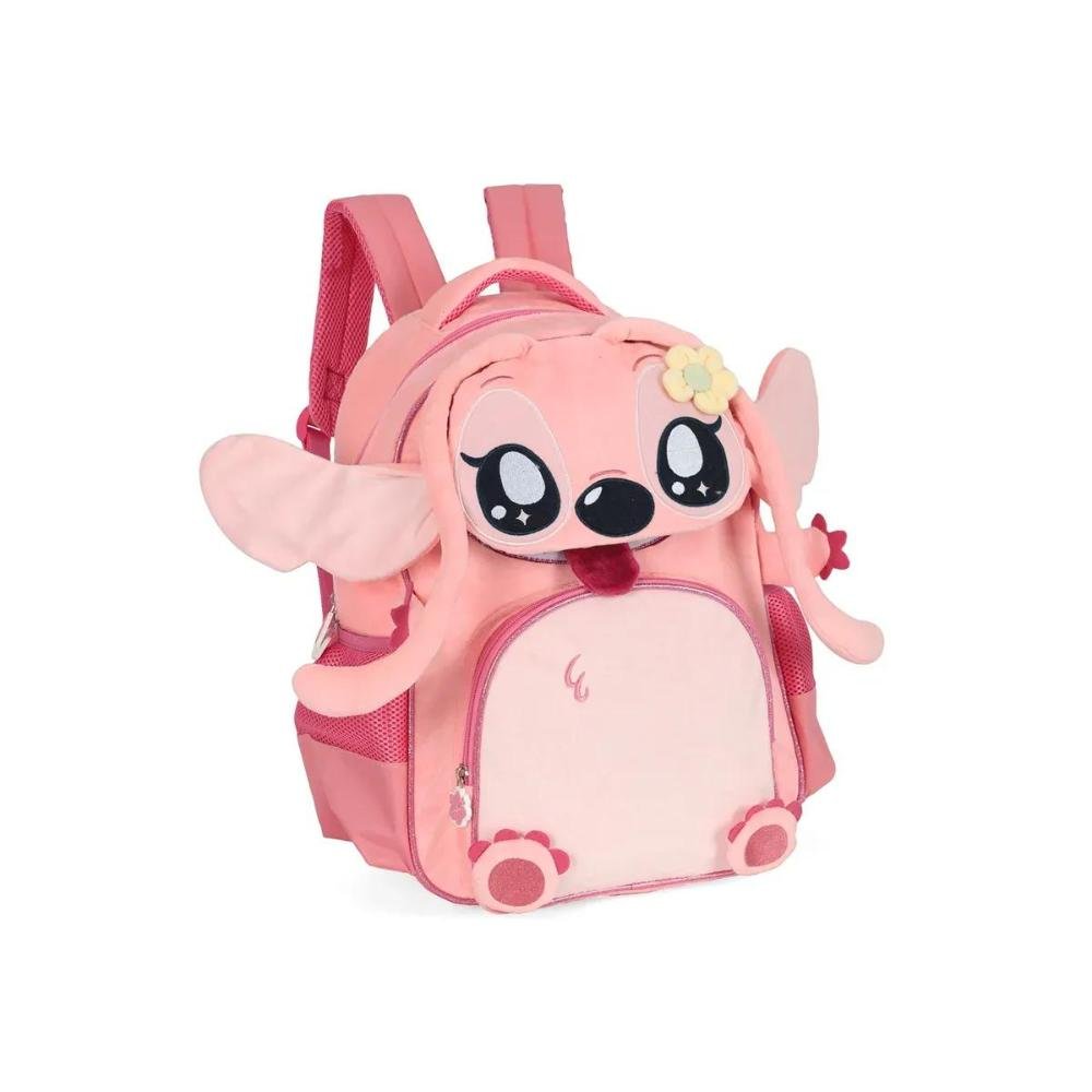Mochila Escolar Infantil Pelúcia Stitch Up4you Rosa 4