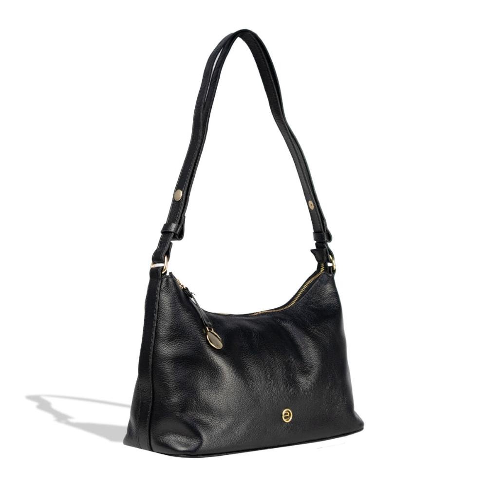Bolsa Couro Ombro Canoa Essentials 3381-1I Le Postiche Preto 11