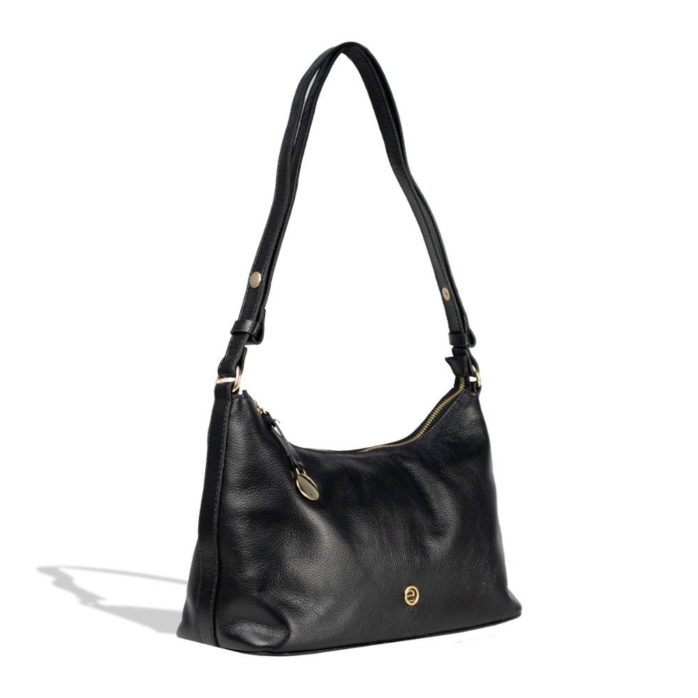 Bolsa Couro Ombro Canoa Essentials 3381-1I Le Postiche Preto 5