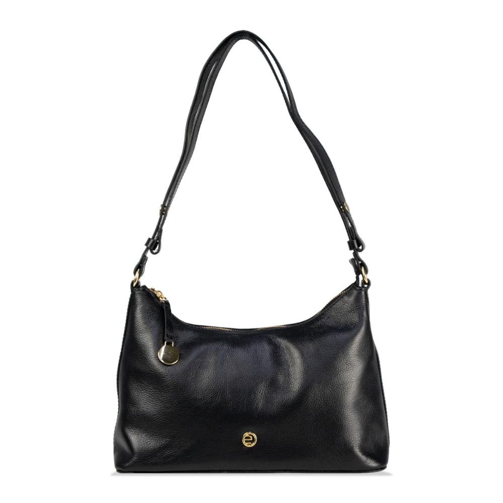 Bolsa Couro Ombro Canoa Essentials 3381-1I Le Postiche Preto 7