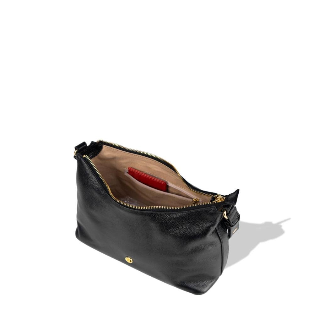 Bolsa Couro Ombro Canoa Essentials 3381-1I Le Postiche Preto 10