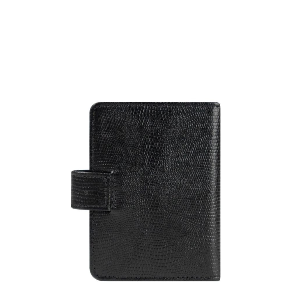 Porta Cartão Couro Feminino Lingueta Lezard Le Postiche Preto 5