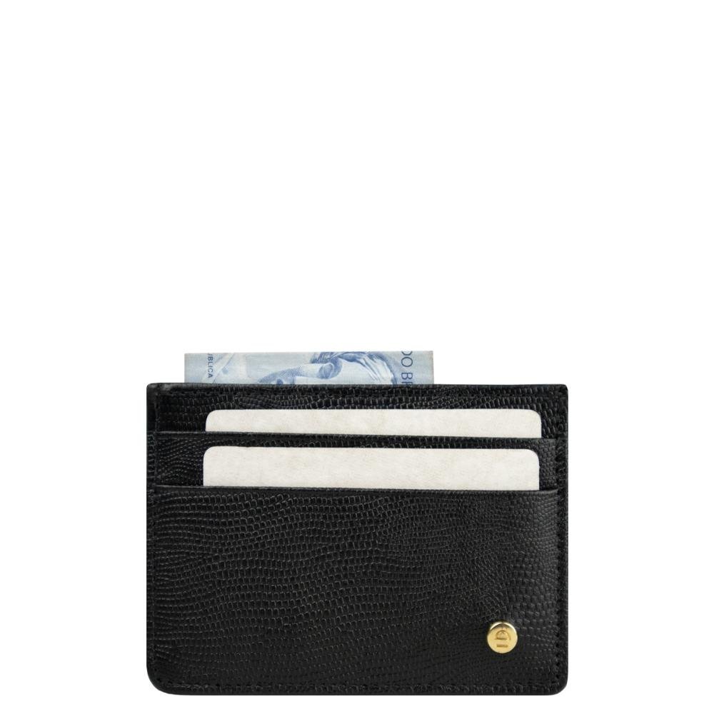 Porta Cartão Couro Feminino Iguana 15611657 Le Postiche Preto 2