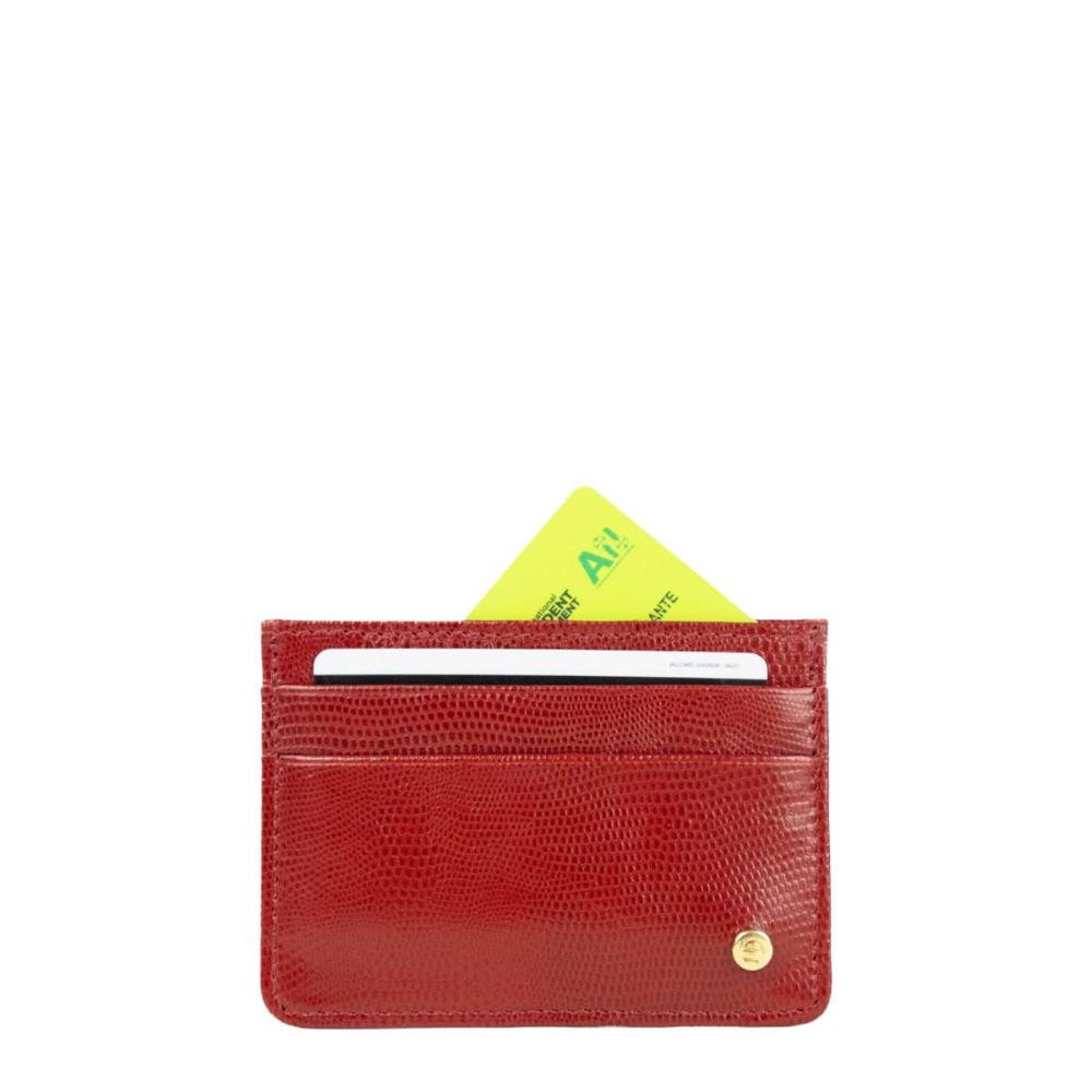 Porta Cartão Couro Feminino Iguana 15611657 Le Postiche Vermelho 6