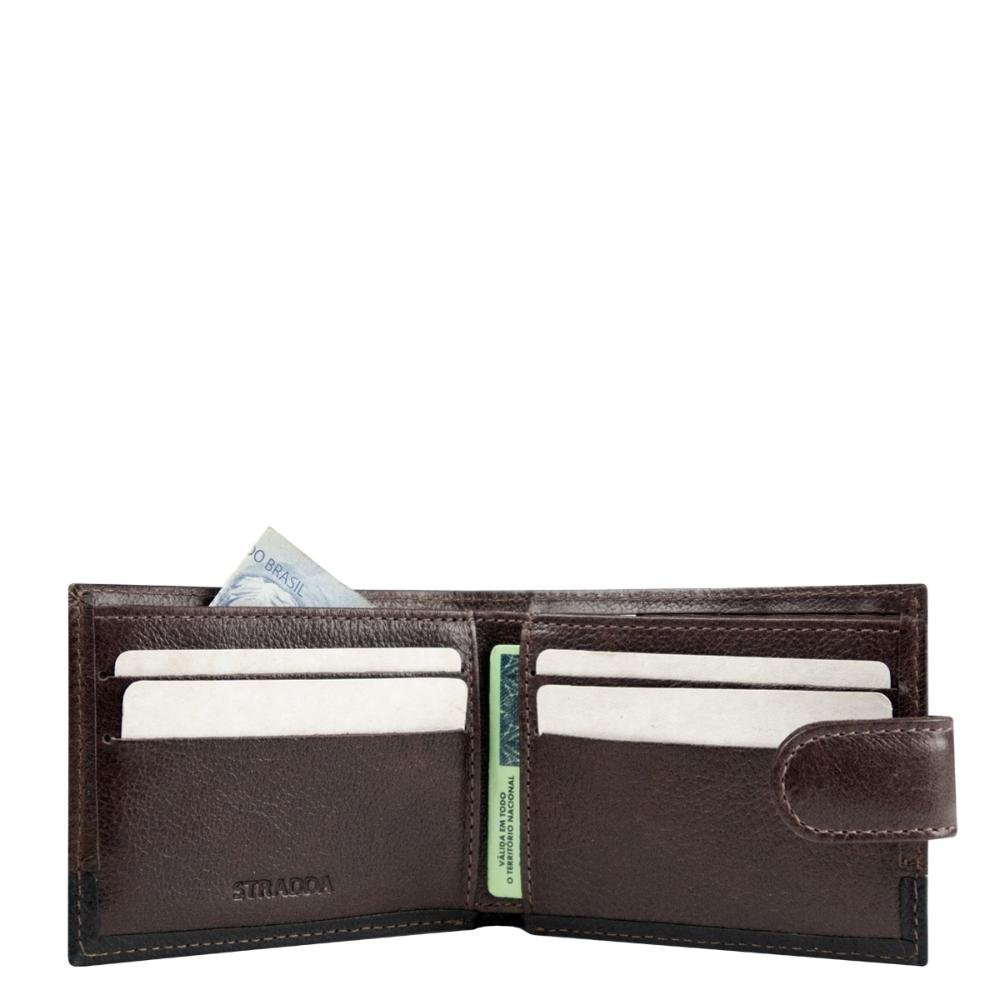 Carteira Couro Masculina Napoli Lingueta L838250 Stradda Marrom 3