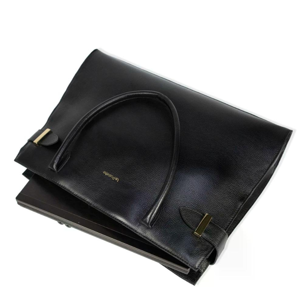 Bolsa Feminina Tote de Ombro em Couro Le Postiche Preto 5