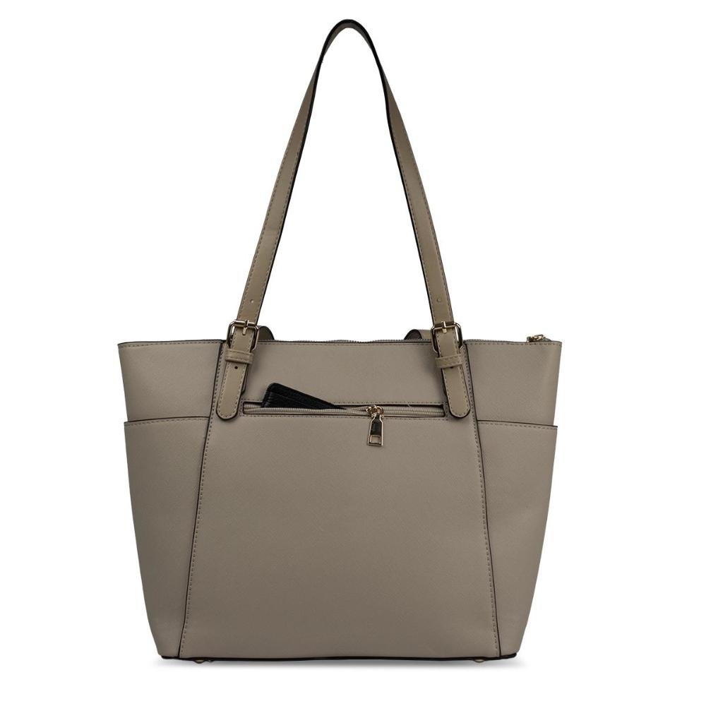 Bolsa Ombro Elegante Tote Saffiano Le Postiche Bege 3