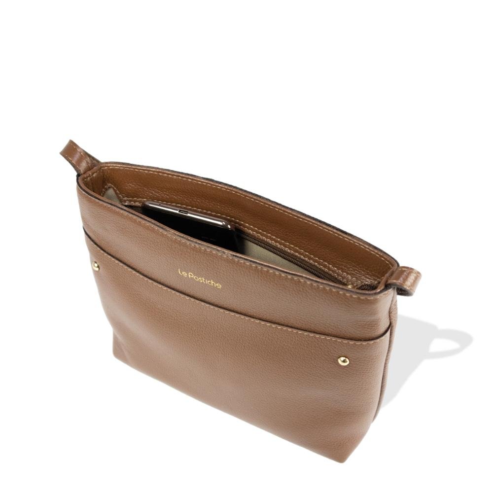 Bolsa Transversal Feminina em Couro Kate Le Postiche Marrom 4