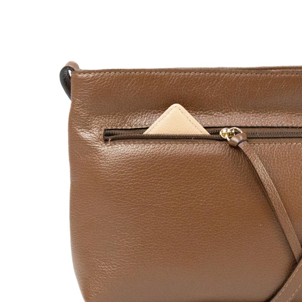Bolsa Transversal Feminina em Couro Kate Le Postiche Marrom 6