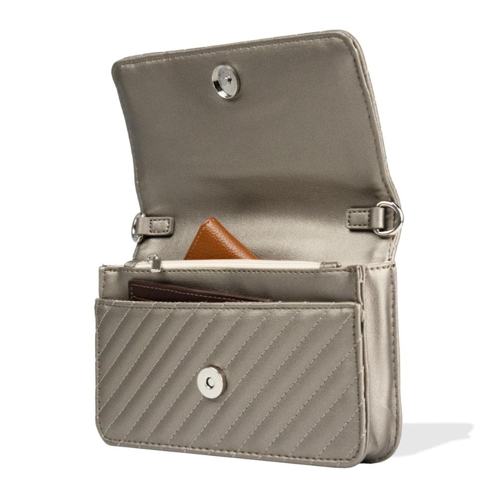 Bolsa Transversal Wallet Matelassê Newteen Le Postiche Prata 2