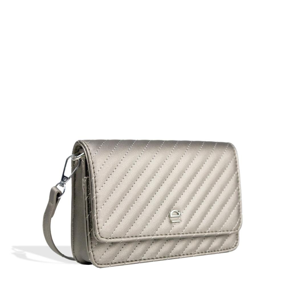 Bolsa Transversal Wallet Matelassê Newteen Le Postiche Prata 4