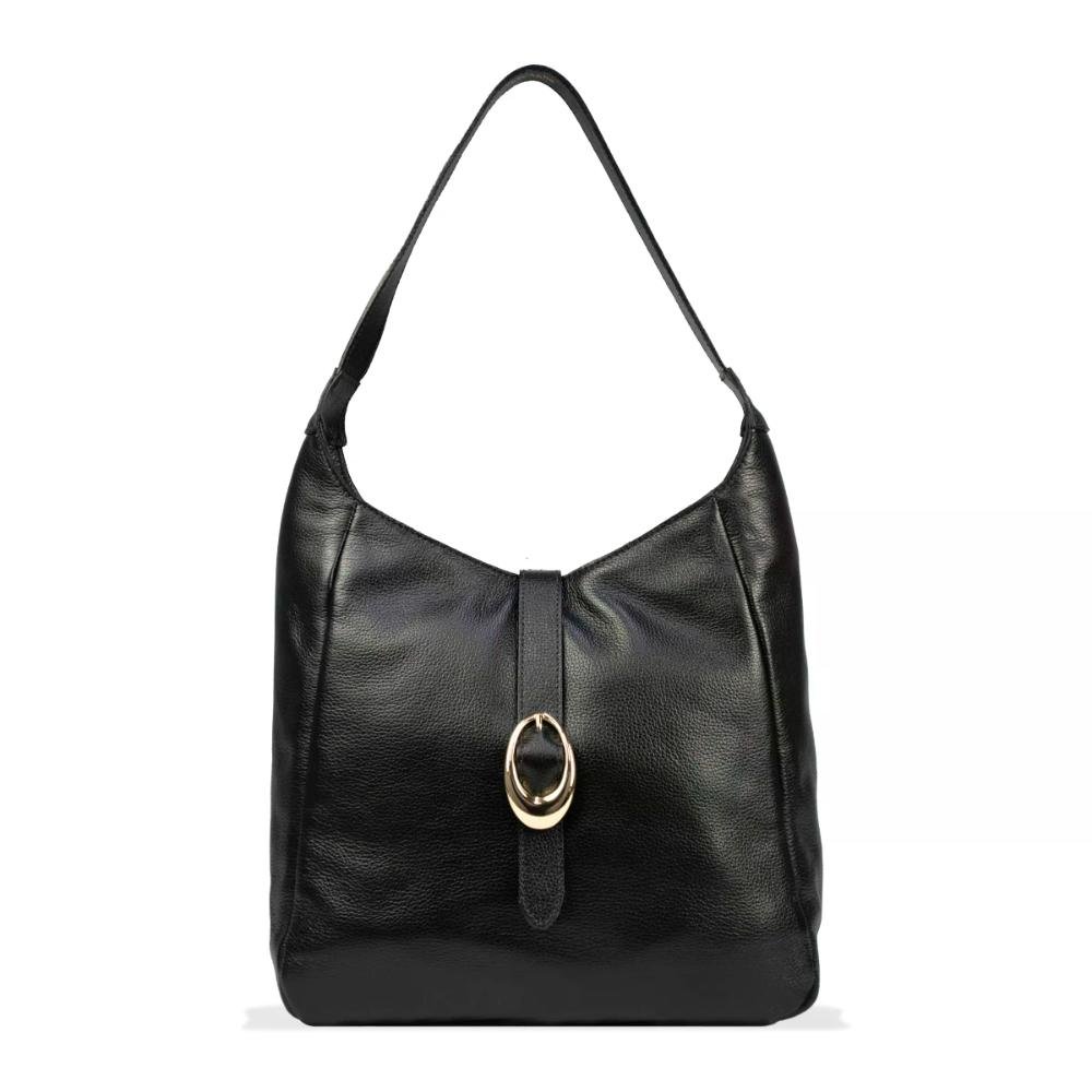 Bolsa Feminina de Couro com Fecho Metálico Le Postiche