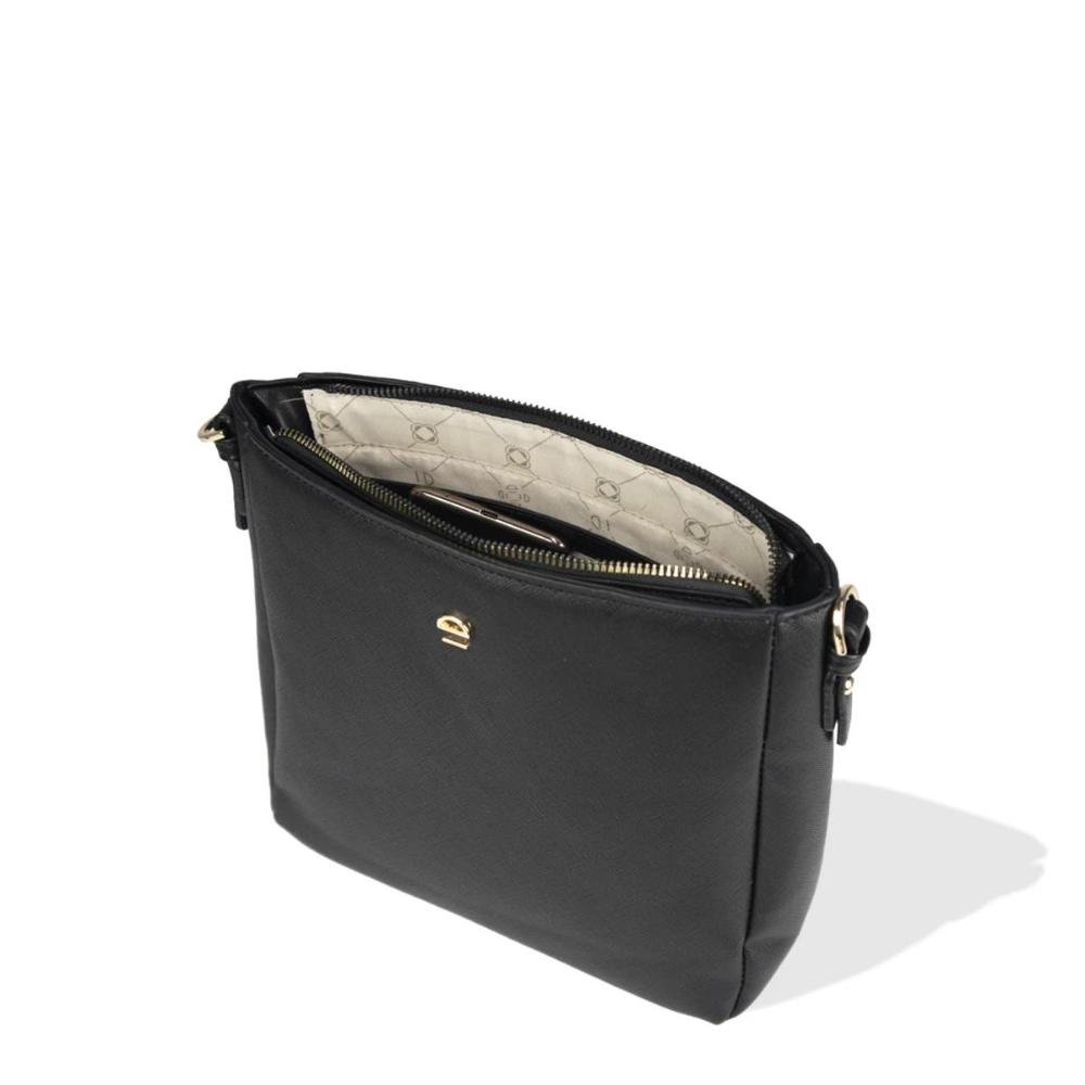 Bolsa Transversal Feminina Saffiano Le Postiche Preto 3