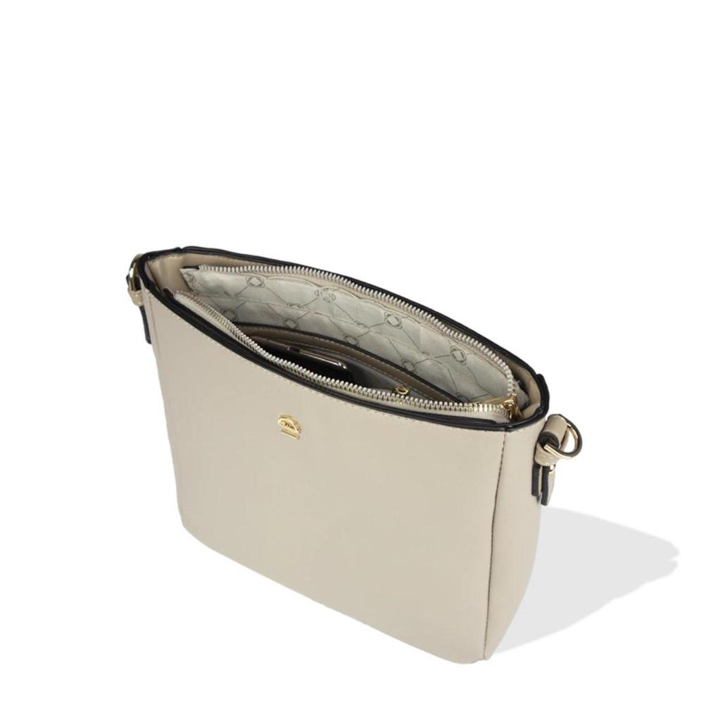 Bolsa Transversal Feminina Saffiano Le Postiche Bege 3