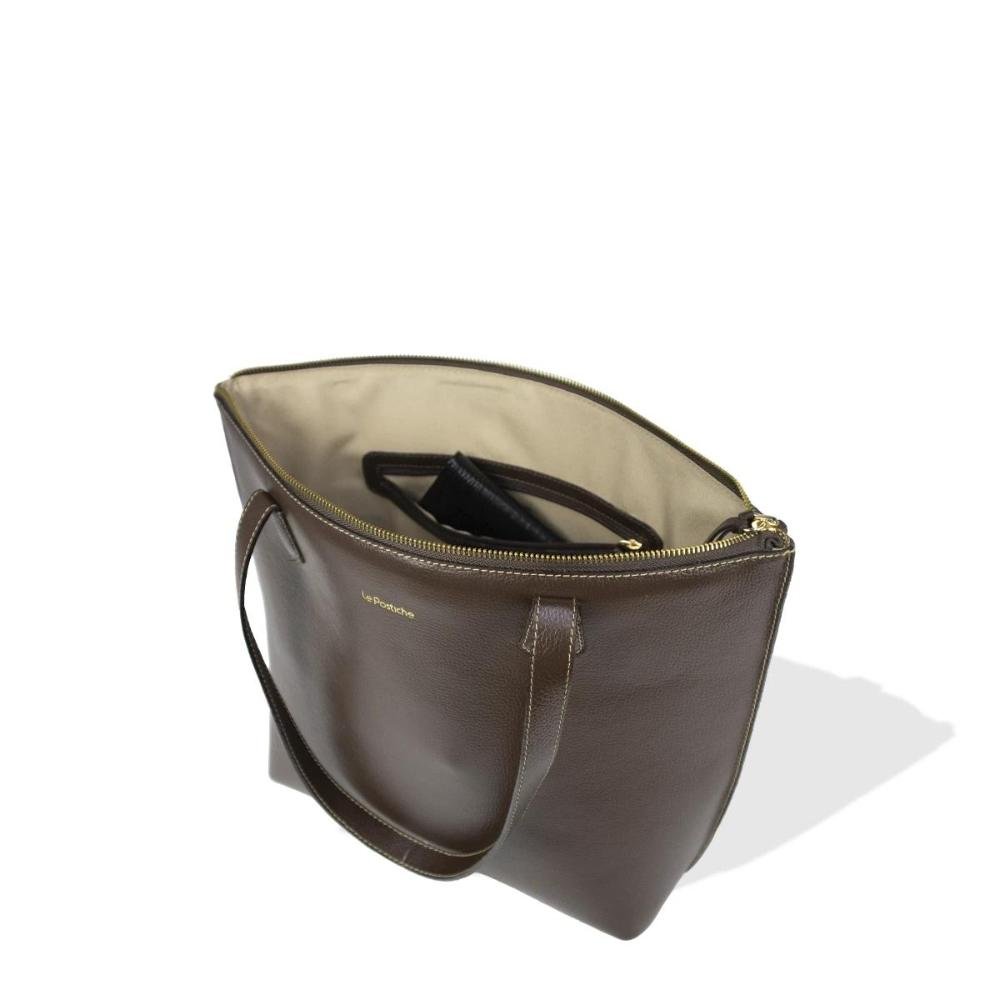 Bolsa Feminina de Ombro Modelo Tote Casual Le Postiche Marrom 3