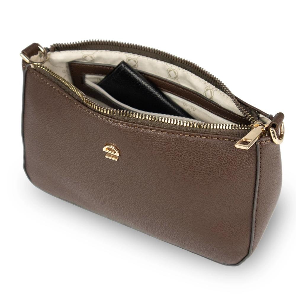Bolsa Ombro Alça Dupla Minifloater Le Postiche Marrom 3