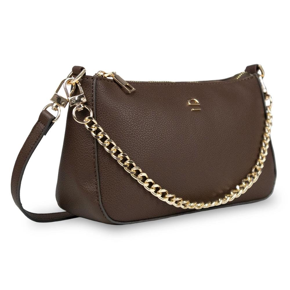 Bolsa Ombro Alça Dupla Minifloater Le Postiche Marrom 4