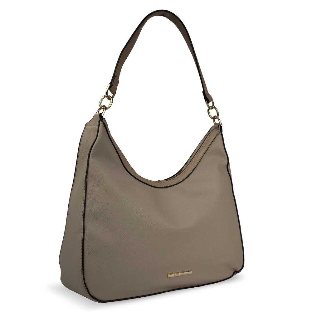 Bolsa Ombro Saffiano Elegance Le Postiche  Bege 2
