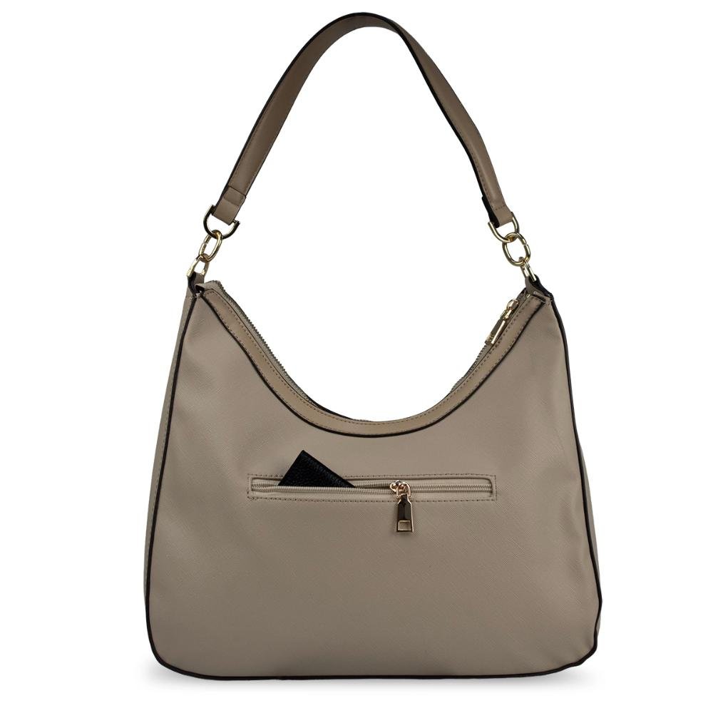 Bolsa Ombro Saffiano Elegance Le Postiche  Bege 3