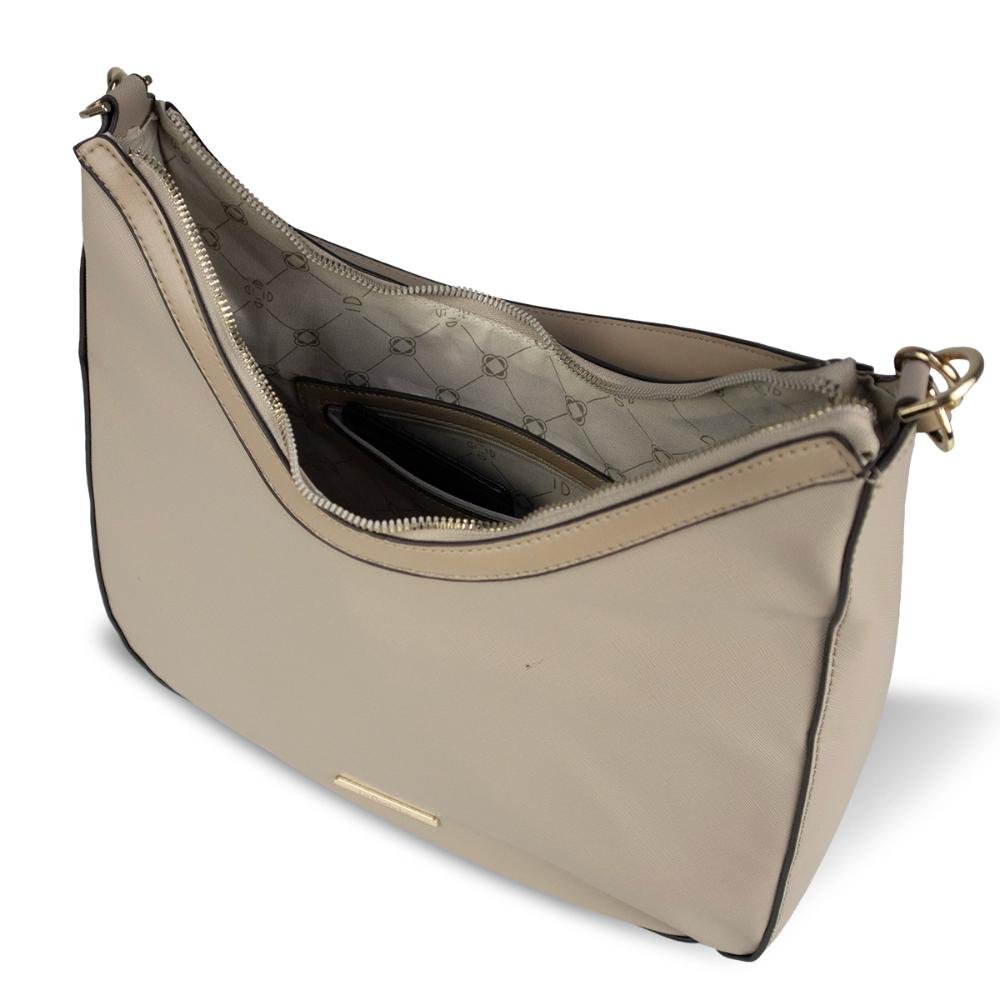 Bolsa Ombro Saffiano Elegance Le Postiche  Bege 4
