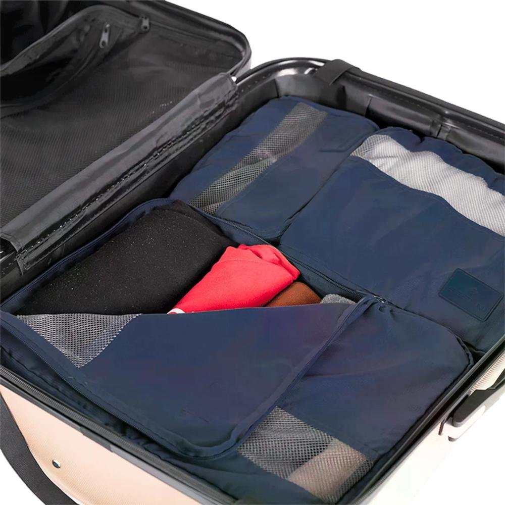 Kit 3 Peças com Organizadores de Viagem Sestini Azul Marinho 3